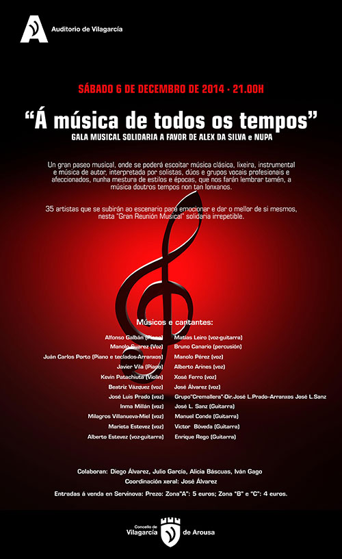 Gala musical solidaria a favor de Alex da Silva y Nupa en Vilagarcia