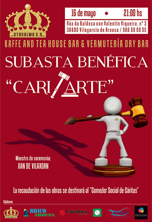 Subasta benefica en el Cafe Stocolmo 2.0 de Vilagarcia de Arousa
